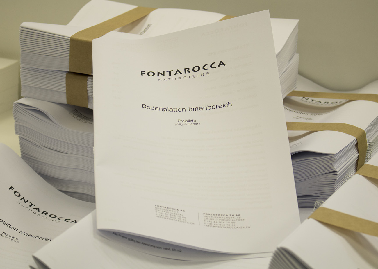 Digital gedruckte und gebundene Broschüren für Fontarocca