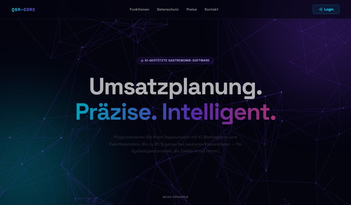 Screenshot der Plattform QSR Core