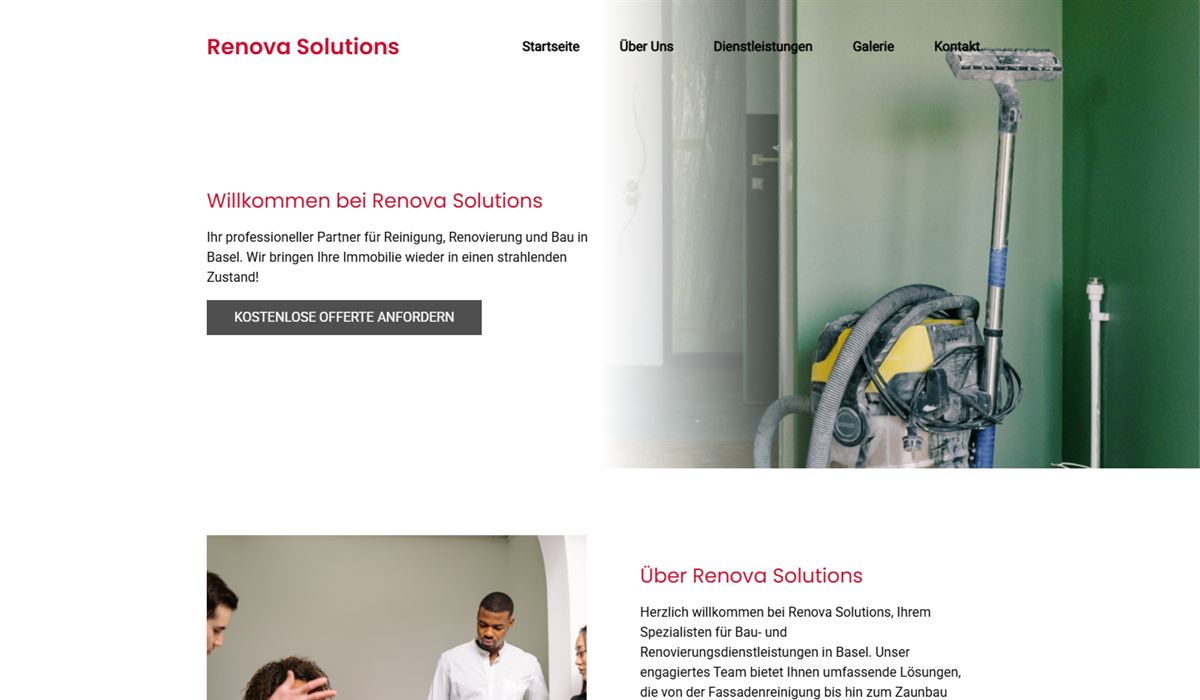 Screenshot der Website Renova Solutions