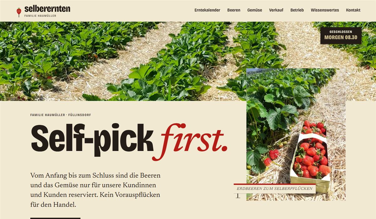 Screenshot selberernten.ch
